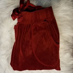 Velour Red Joggers